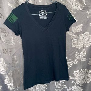 Plain black v neck  grunt style tee shirt